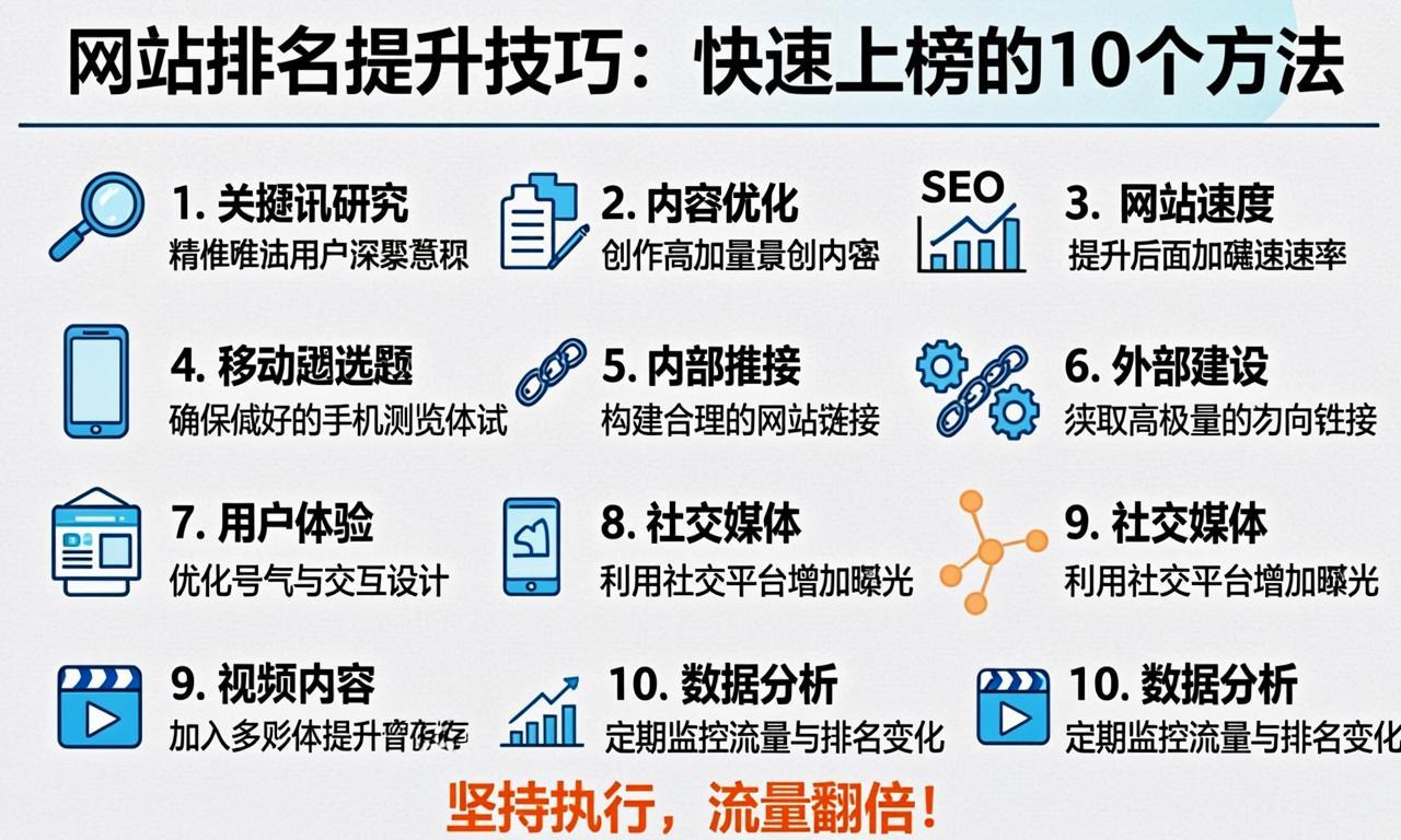 网站排名提升技巧：快速上榜的10个方法|ikunsem
