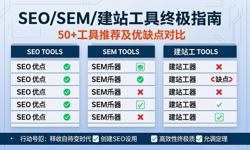 SEO/SEM/建站工具终极指南：50+工具推荐及优缺点对比|ikunsem