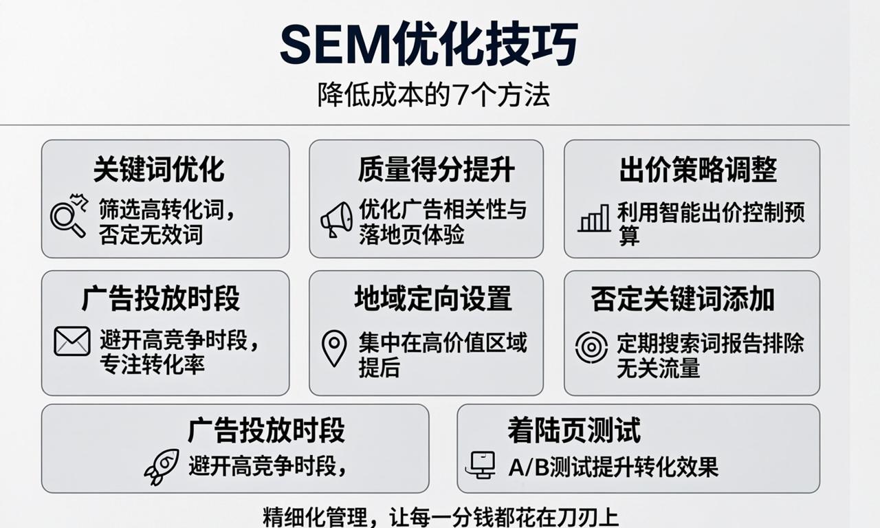 SEM优化技巧：降低成本的7个方法|ikunsem