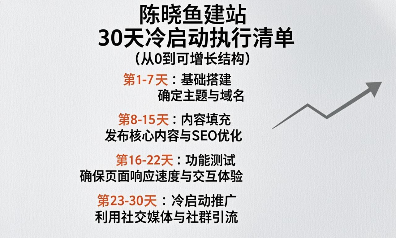陈晓鱼建站：30天冷启动执行清单（从0到可增长结构）|ikunsem