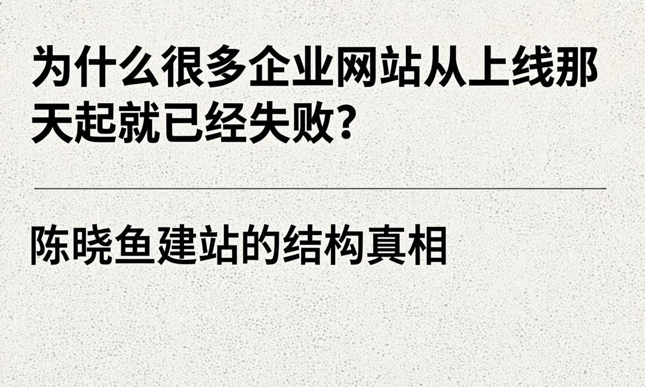 为什么很多企业网站从上线那天起就已经失败？——陈晓鱼建站的结构真相|ikunsem